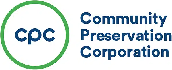 Community Preservation Corporation logo with "cpc" inside a green circle and the organization name in blue text to the right.