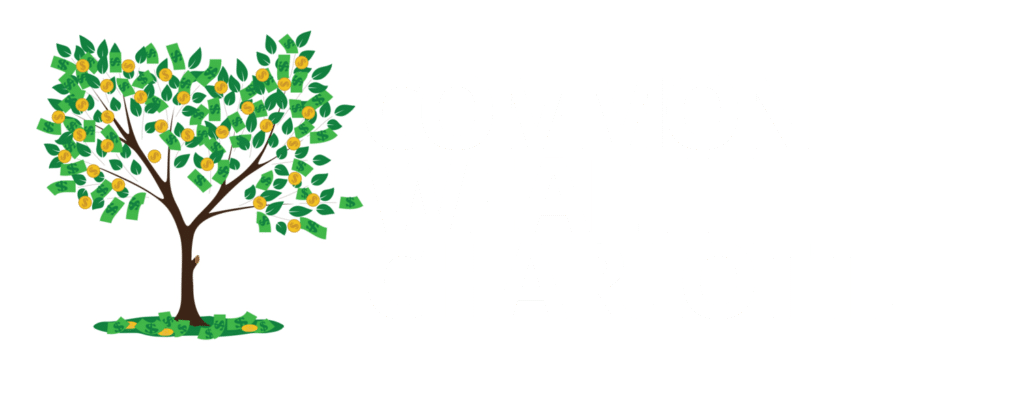 Illustration of a leafy tree with yellow fruits next to bold white text that reads "Common Wealth Charlotte" on a transparent background.